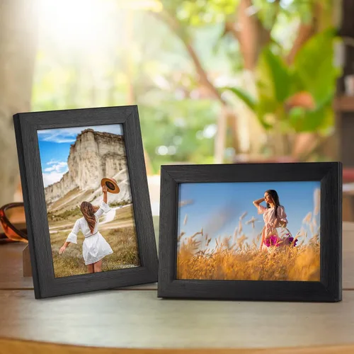 Vista 2 de Giftgarden - Juego de 7 marcos para fotos de 4 x 6 pulgadas, color negro, marcos para fotos de 4 x 6 pulgadas para pared o mesa