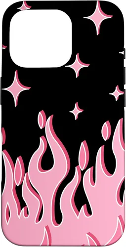 Vista 20 de Lindo patrón de llama rosa Grafitti Flames Pastel Goth Case para iPhone 17