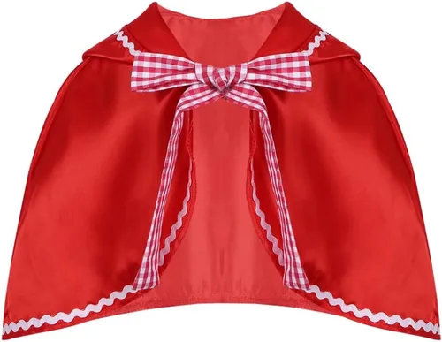 Vista 3 de Fldy Capa roja con capucha para niños, para Navidad, Halloween, juego de rol, cosplay, fiesta, ropa de disfraces