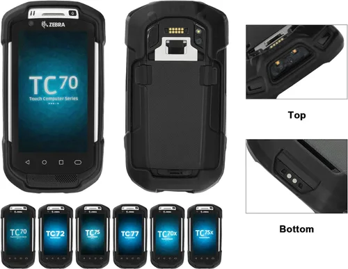 Vista 6 de Funda protectora de goma para Zebra TC70 TC72 TC75 TC77 TC70X TC75X, fundas de escáner de mano de goma de silicona suave para computadora de mano