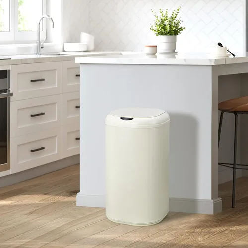 Vista 7 de Cubo de basura con sensor de movimiento de 8 galones con tapa, cubo de basura automático sin contacto, 30 litros inteligente de acero inoxidable