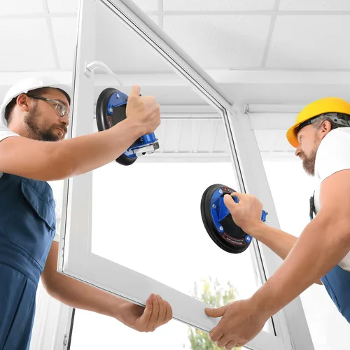 Vista 7 de Paquete de 2 ventosas de vidrio, ventosas de vidrio al vacío de 8 pulgadas con mango de metal para levantar vidrio grande, elevador de panel de mano