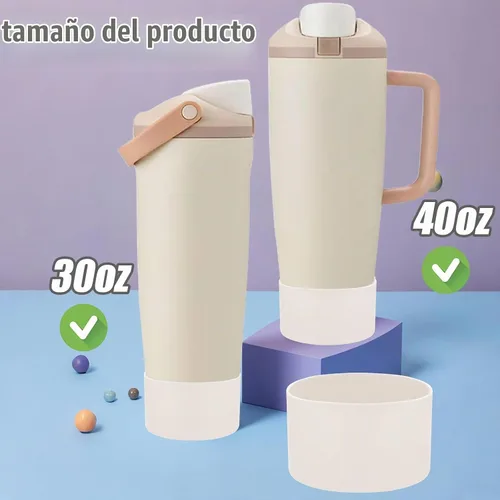 Vista 2 de Mity rain 2 piezas de botas protectoras de silicona para botellas y vasos FreeSip Sway de Owala de 30 oz y 40 oz - Accesorios para owala, mejora