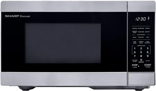 Vista 13 de Horno microondas de sobremesa SHARP con bandeja giratoria de carrusel extraíble de 10.6", 900 vatios, 0.9 pies cúbicos, acero inoxidable