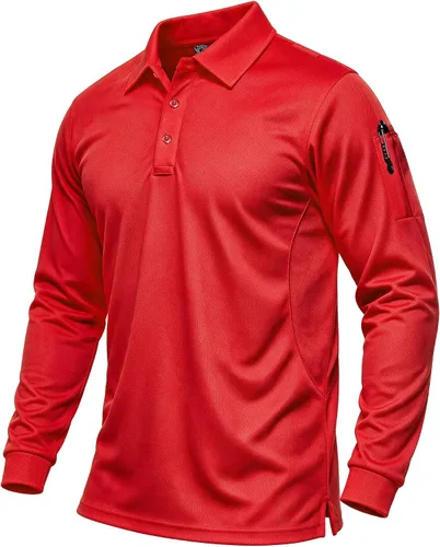 Vista 16 de Haimont Men's Long Sleeve Quick-Dry Performance Polo Shirt 3-Manga larga.