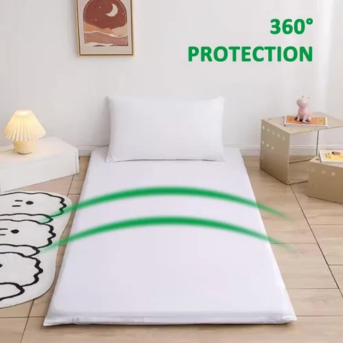 Vista 3 de Protector de colchón con cremallera, funda lavable impermeable y a prueba de polvo, se adapta a colchones de 2 a 3.9 in (individual/doble/Queen/King)