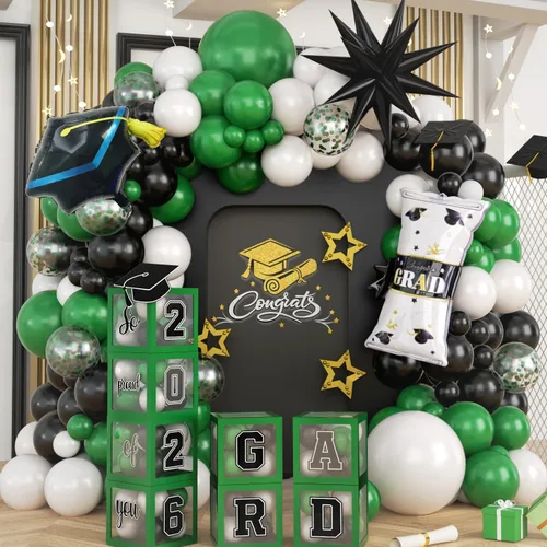 Vista 19 de Arco de globos de pata de perro, 105 piezas de guirnalda de globos con estampado de patas azules y naranjas, globos de papel de aluminio de hueso