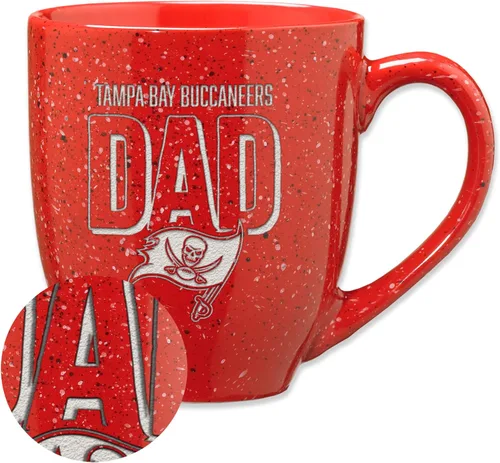 Vista 52 de Rico Industries NFL Football #1 Dad 16 oz Team Color Laser Engraved Ceramic Coffee Mug