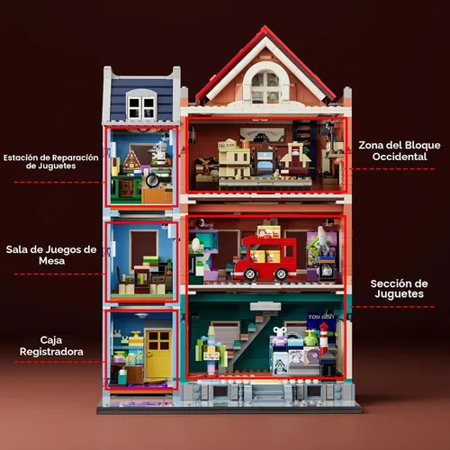 Vista 7 de Lumibricks Set de Ladrillos de Construcción de Iluminación de Tienda de Juguetes – Modelo de Casa de Ciudad Modular Townhouse Tienda de Juguetes