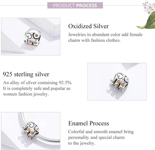 Vista 7 de WOSTU Dije de plata de ley 925 con diseño de elefante, gato y mariposa, joyería para mujeres y niñas, pulsera con dije colgante, regalo