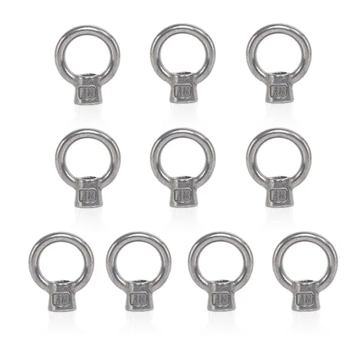 Vista 10 de Lependor M6 - Tuerca de ojo de elevación en forma de anillo métrico 304 de acero inoxidable con rosca de ojo de elevación - 10 piezas M6