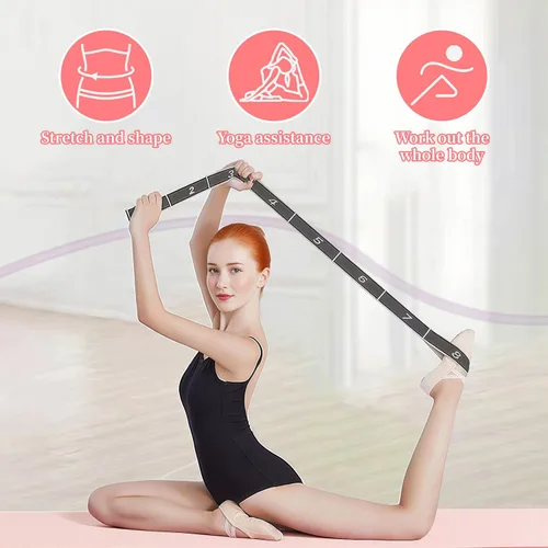 Vista 4 de UncleS Banda Elástica de Tensión para Ejercicios, Cuerda de tracción, Cuerda de Estiramiento de 8 Segmentos, Banda de Estiramiento para Pilates