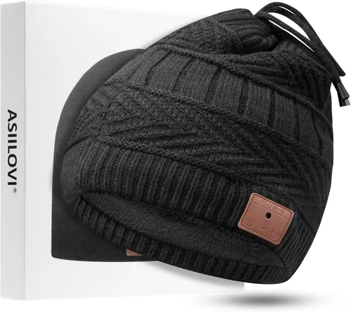 Vista 12 de gorro con Bluetooth 5.0, inalámbrico, de punto, gorro de invierno con micrófono incorporado desmontable, con altavoces estéreo HD, para exteriores