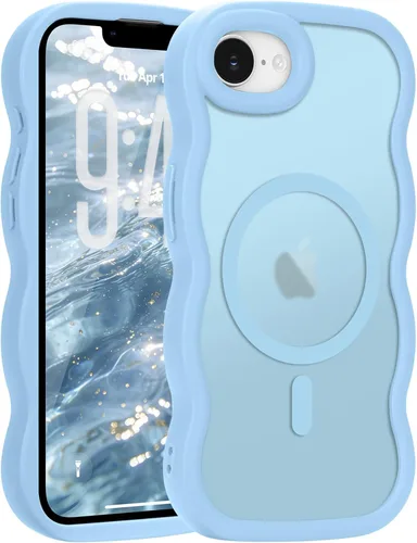 Vista 133 de Pepmune - Funda para iPhone 12 Pro Max con marco ondulado y estructura rígida, color mate claro, cubierta trasera unisex, compatible con Magsafe