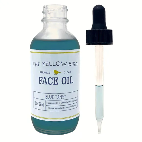 Vista 7 de Yellow Bird - Aceite facial de tanaceto azul equilibrante de 2 onzas / 2.0 fl oz, suero que brilla la piel. Soporte de colágeno. Promueve la piel