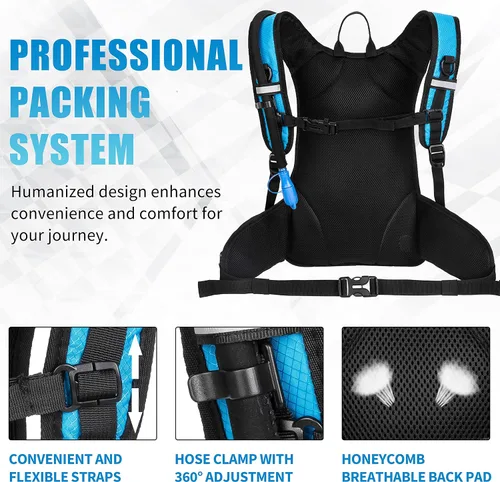 Vista 4 de Mochila de hidratación para senderismo con bolsa de agua - Miracol Bolsa de agua aislada con vejiga de 2L