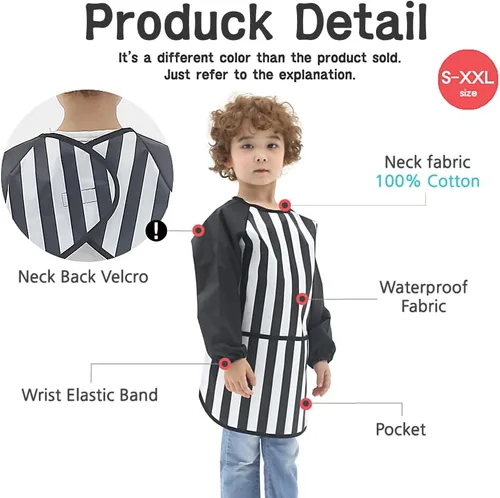 Vista 5 de Plie Kids Waterproof Art Smock – Long Sleeve Apron for Painting, Baking, Sensory Play (Ages 1–10)