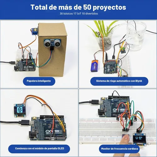 Vista 5 de SunFounder Kit de sensor definitivo con Arduino Uno R4 Minima, compatible con RoHS, sensores duraderos IoT ESP8266 IIC LCD1602 OLED, tutoriales