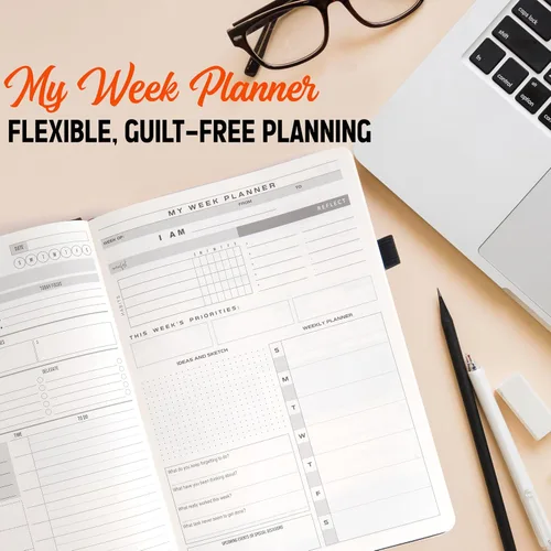 Vista 5 de Agenda para adultos con TDAH – Agenda semanal diaria de 6 meses sin fecha, planificador de enfoque completo, organizador de soluciones para personas