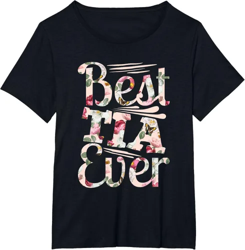 Vista 35 de Camiseta para mujer con texto en inglés "Best Tia Ever" Negro