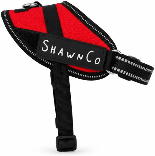 Vista 10 de ShawnCo Essential Pro - Arnés para perro, chaleco sin tirones para mascotas con 3 clips para correa y parches laterales removibles y reflectantes