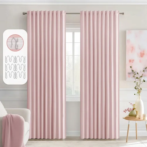 Vista 50 de MIULEE Cortinas opacas con pestaña trasera de 63 pulgadas de largo, juego de 2 paneles para sala de estar, dormitorio, privacidad, bolsillo