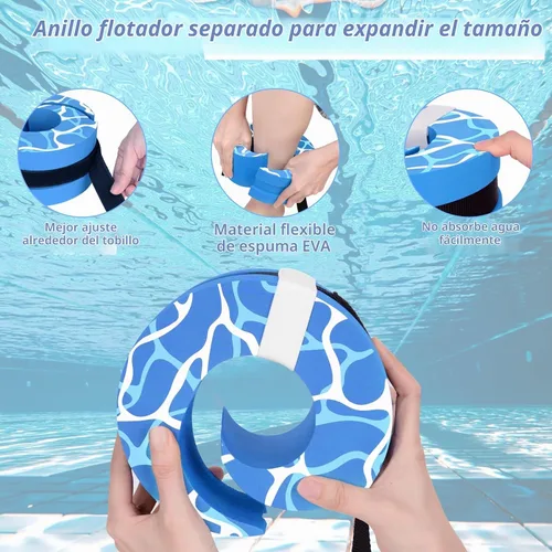 Vista 2 de Hikeen Juego de pesas de gimnasia acuática de EVA de alta densidad para ejercicios aeróbicos acuáticos, pesas para ejercicios de piscina, tobillos
