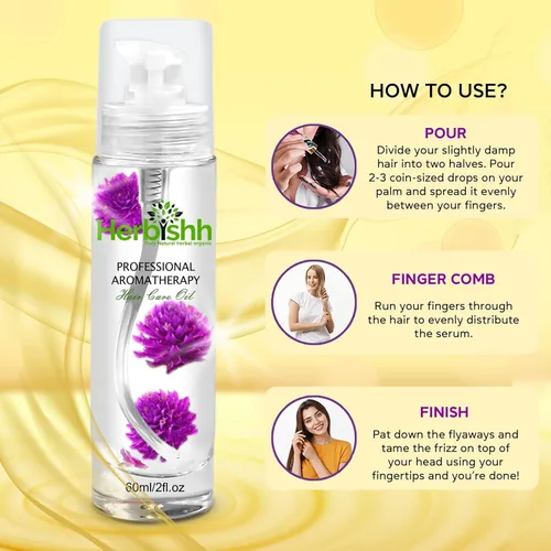 Vista 7 de Herbishh Combo Champú Color Cabello Negro 16.9 fl oz + Cuidado Esencial Flor Cabello Aceite 2.0 fl oz