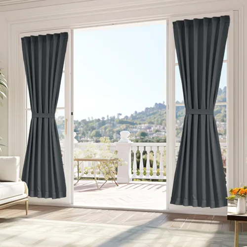 Vista 66 de Vatge Cortinas laterales autoadhesivas para puertas de cristal, sin taladro, extraíble, panel de filtrado de luz, 1 panel, 12 pulgadas de ancho x 60