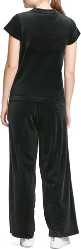 Vista 3 de DKNY Suéter de manga corta de terciopelo cuadrado para mujer
