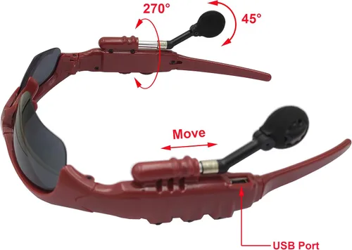 Vista 4 de Lentes de sol inalámbricos Bluetooth estéreo 5.1 con música Bluetooth para mujer, compatibles con auriculares y manos libres para todo