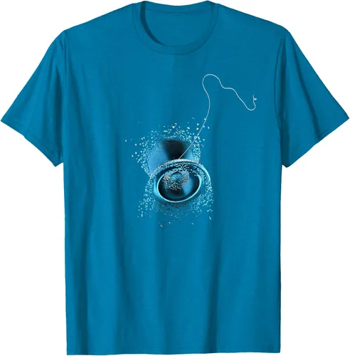 Vista 5 de Shattered Yo Yo - Camiseta de diseño azul impresionante, Negro, S