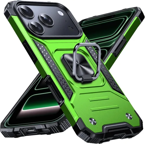 Vista 121 de Anqrp Funda resistente para iPhone 6/7/8/SE/SE2 con soporte de anillo mejorado y agarre, grado militar, a prueba de golpes, resistente y robusta