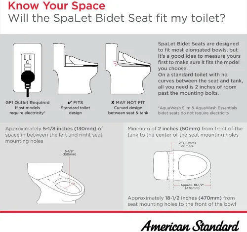 Vista 4 de American Standard 8017A60GRC-291 Advanced Clean 100 SpaLet Asiento de bidé, color blanco alabastro