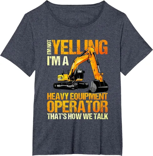 Vista 10 de Camiseta de la retroexcavadora de la construcción del operador del equipo pesado Asphalt Grey