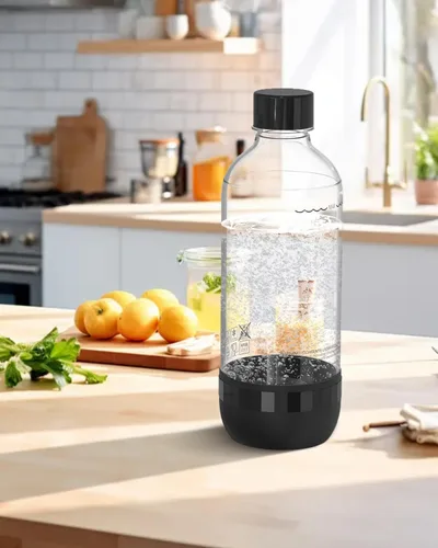 Vista 6 de Botellas para hacer refrescos, botellas de agua con gas reutilizables de 1 litro, botellas de carbonatación reutilizables, botella de repuesto