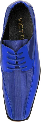 Vista 3 de Viotti Formal Oxford 179 Style - Zapatos de vestir para hombre, satén a rayas y esmoquin de patente