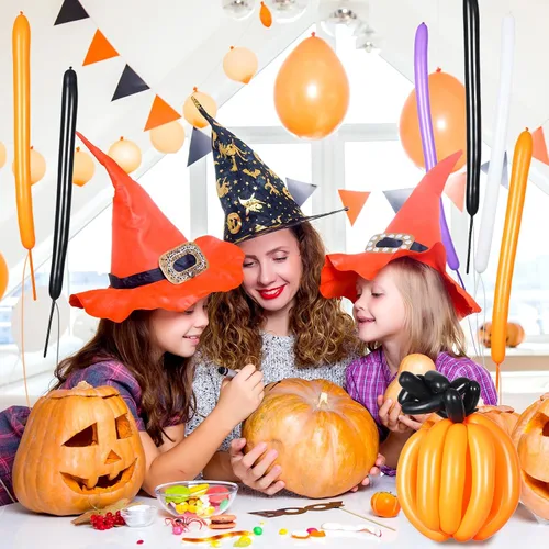 Vista 4 de 100 globos largos de 260 globos de Halloween para modelar globos mágicos de animales largos, globos de látex trenzados, globos de juguete