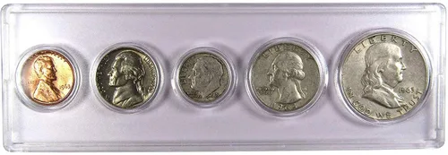 Vista 29 de Juego de 5 monedas coleccionables de 1934 en buen o mejor estado para regalo