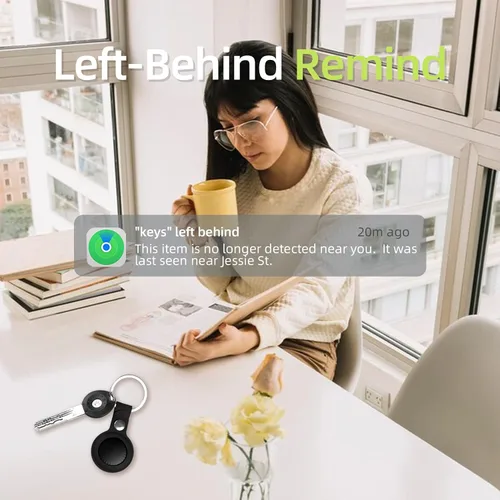Vista 3 de Localizador de llaves, rastreador de equipaje, etiqueta Bluetooth para rastreador de llaves compatible con Apple Find My Keys con batería