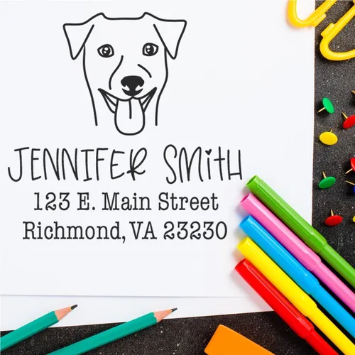 Vista 56 de Sello de dirección personalizado Basset Hound – Sello personalizable con nombre y dirección para sobres, ideal para amantes de los perros