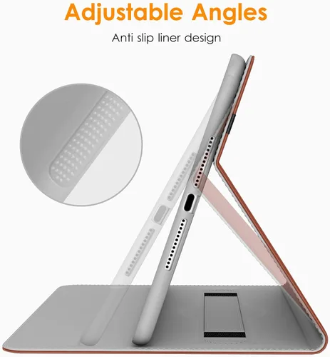 Vista 2 de DTTO para iPad de 9.7 pulgadas 5ª/6ª generación 2018/2017, funda con soporte para Apple Pencil, funda de cuero premium tipo folio con soporte