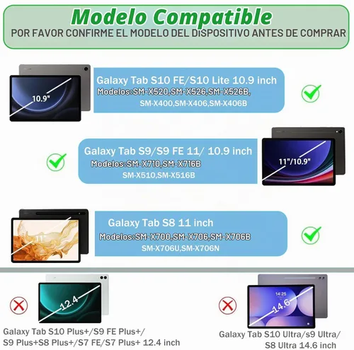 Vista 2 de Funda con teclado retroiluminado para Samsung Galaxy Tab S10 Lite/S10 FE/S9 FE 10.9-11 pulgadas, retroiluminación de 3 colores, teclado desmontable