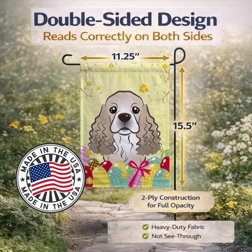 Vista 612 de Caroline's Treasures BB1923GF Bandera decorativa para jardín con diseño de Border Collie, para caza de huevos de Pascua, para jardín, jardín, patio