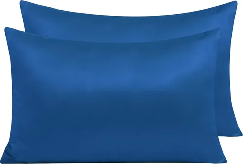 Vista 27 de NTBAY Fundas de almohada de satén con cremallera para cabello y piel, juego de 2 fundas de almohada estándar de lujo con cremallera oculta, 20 x 26