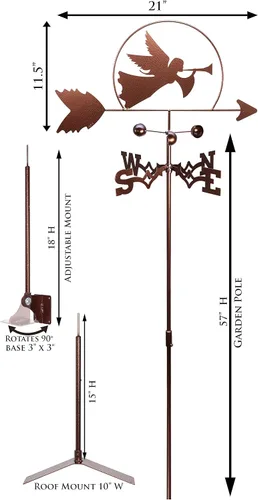 Vista 3 de SWEN Products Veleta Angel Cherub (montaje ajustable incluido)