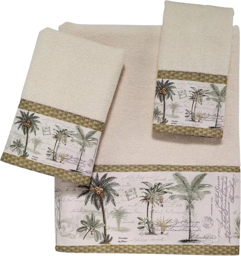 Vista 11 de Avanti Linens - Toalla de baño, toalla de algodón 100% suave y absorbente, decoración costera del hogar (palma de colonia)