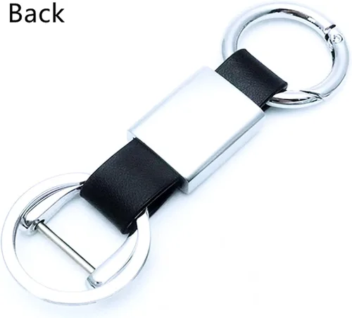 Vista 2 de LeYin Car logo llavero metal anillo de resorte de cuero de alta calidad llavero colgante regalo