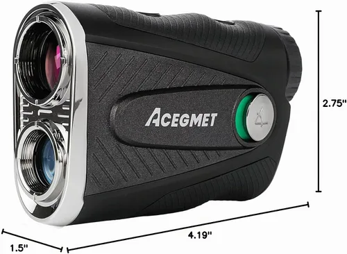 Vista 10 de ACEGMET PFS5 Golf Range Finder, Slope & Triangulation, Magnetic, 1300 Yards 7X Magnification, Flag Lock Vibration, Red & Black Display, Dual