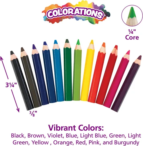Vista 4 de Colorations STUBPEN - Lápices de colores rechonchos para niños, juego de 48